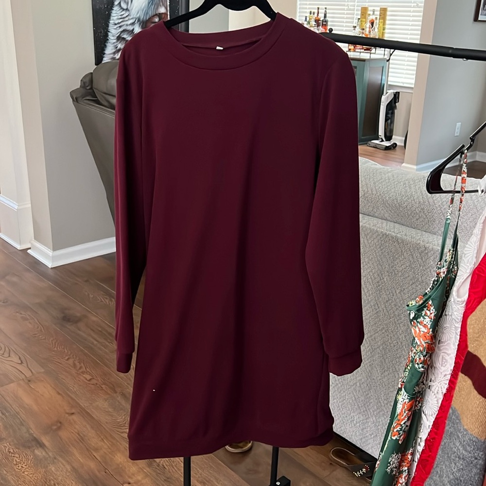 Maroon sweater dress